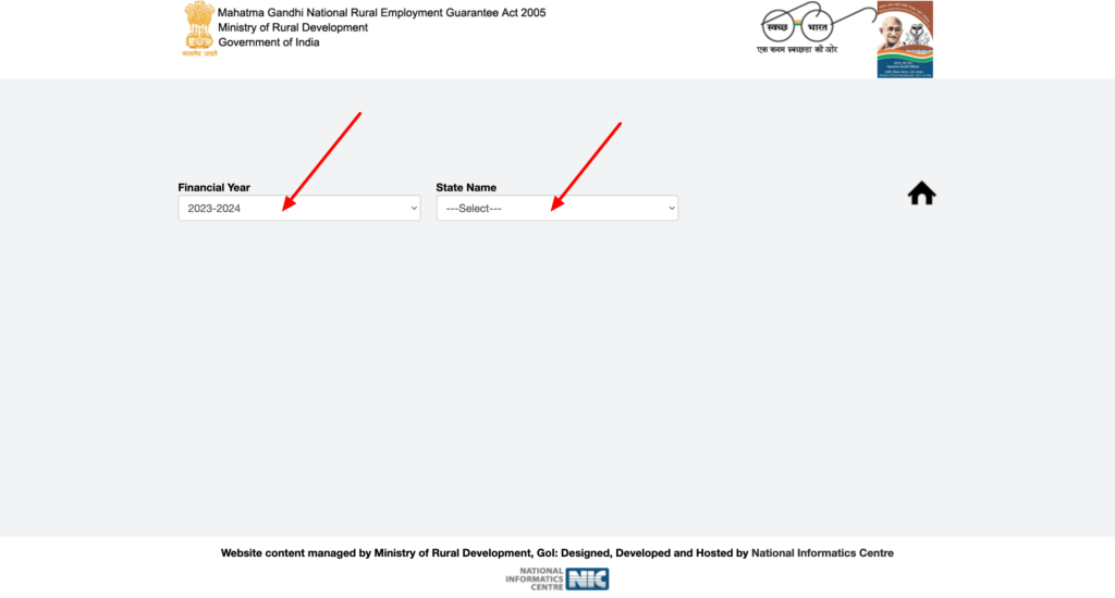select financial year & state name