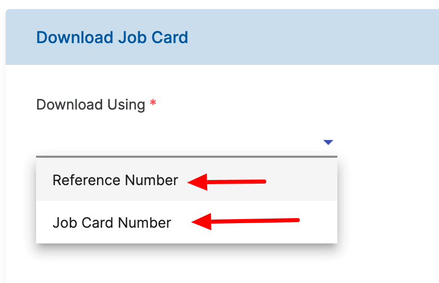 job card download using reference number & job card number