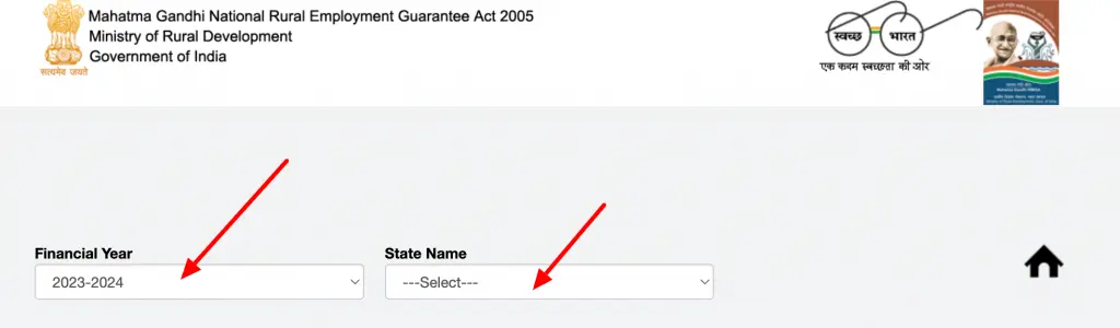 Choose financial year & state name