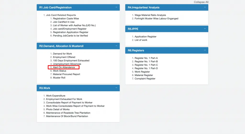 nrega alert on attendence