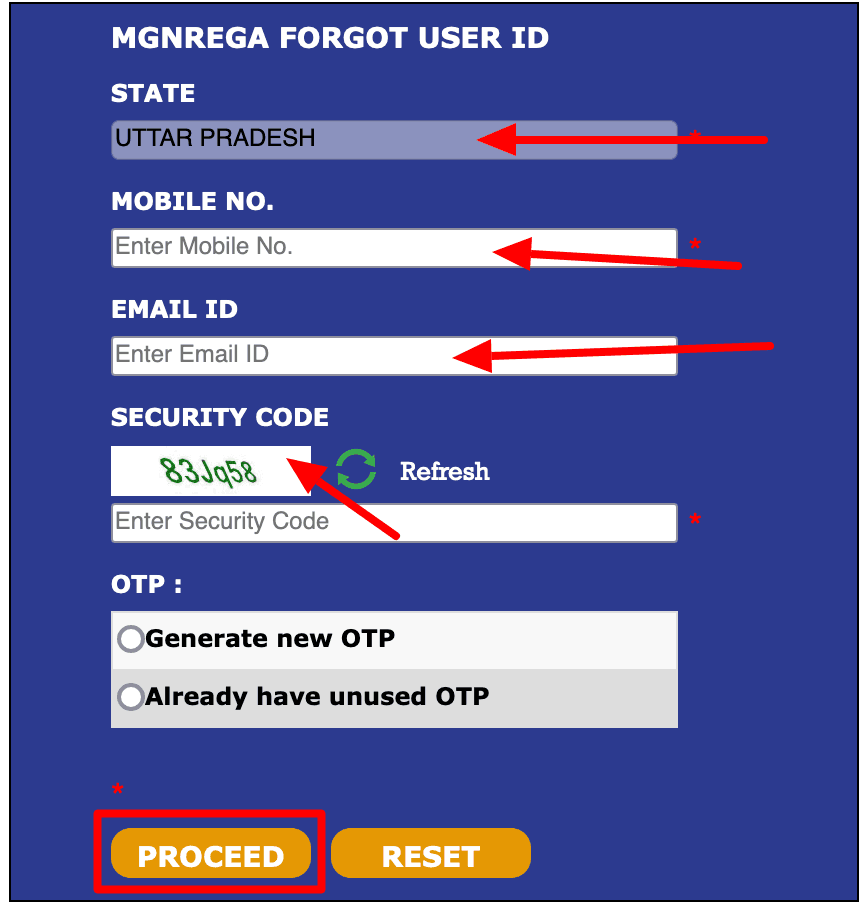 NREGA Attendance User ID and Password create